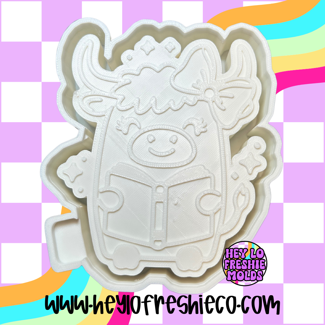 Cow With Book Silicone Mold