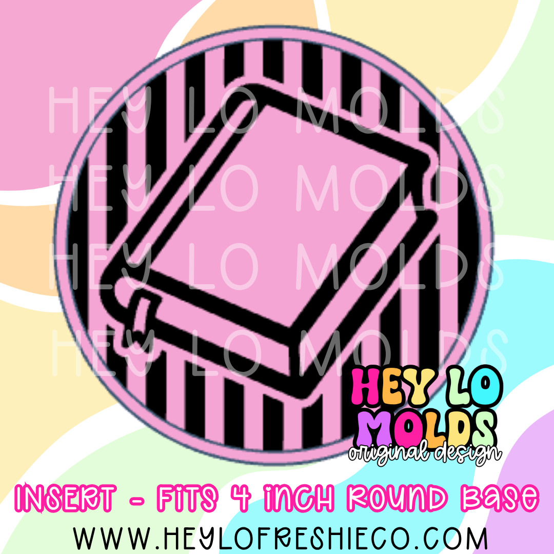 4 Inch Round Insert - Striped Book