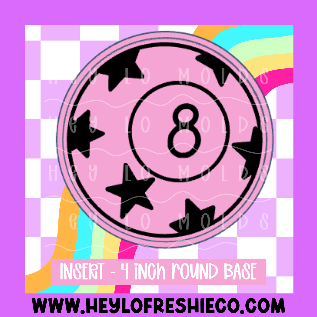 4 Inch Round Insert - Star 8 Ball