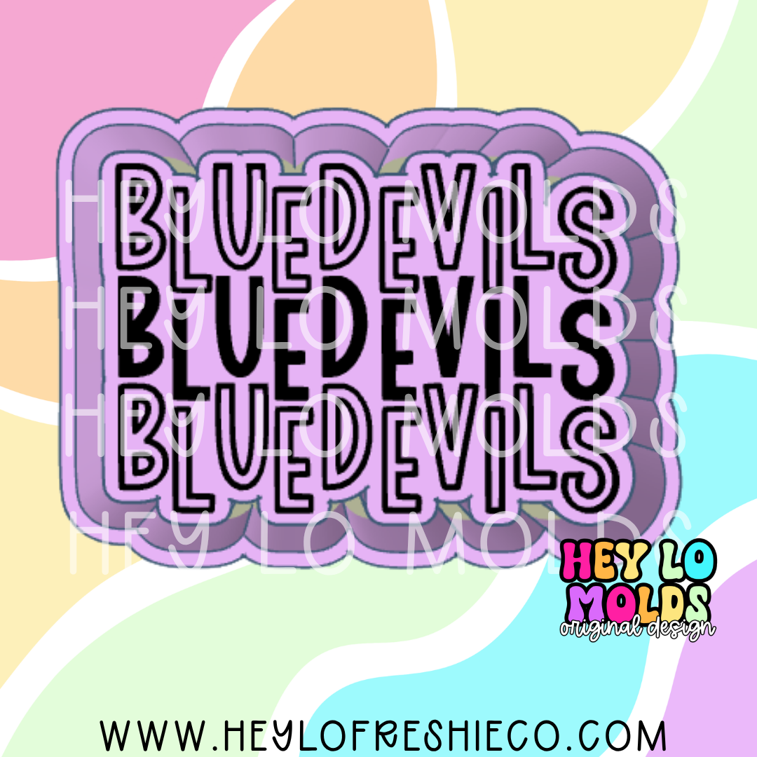 Blue Devils Stacked Team Name Silicone Mold