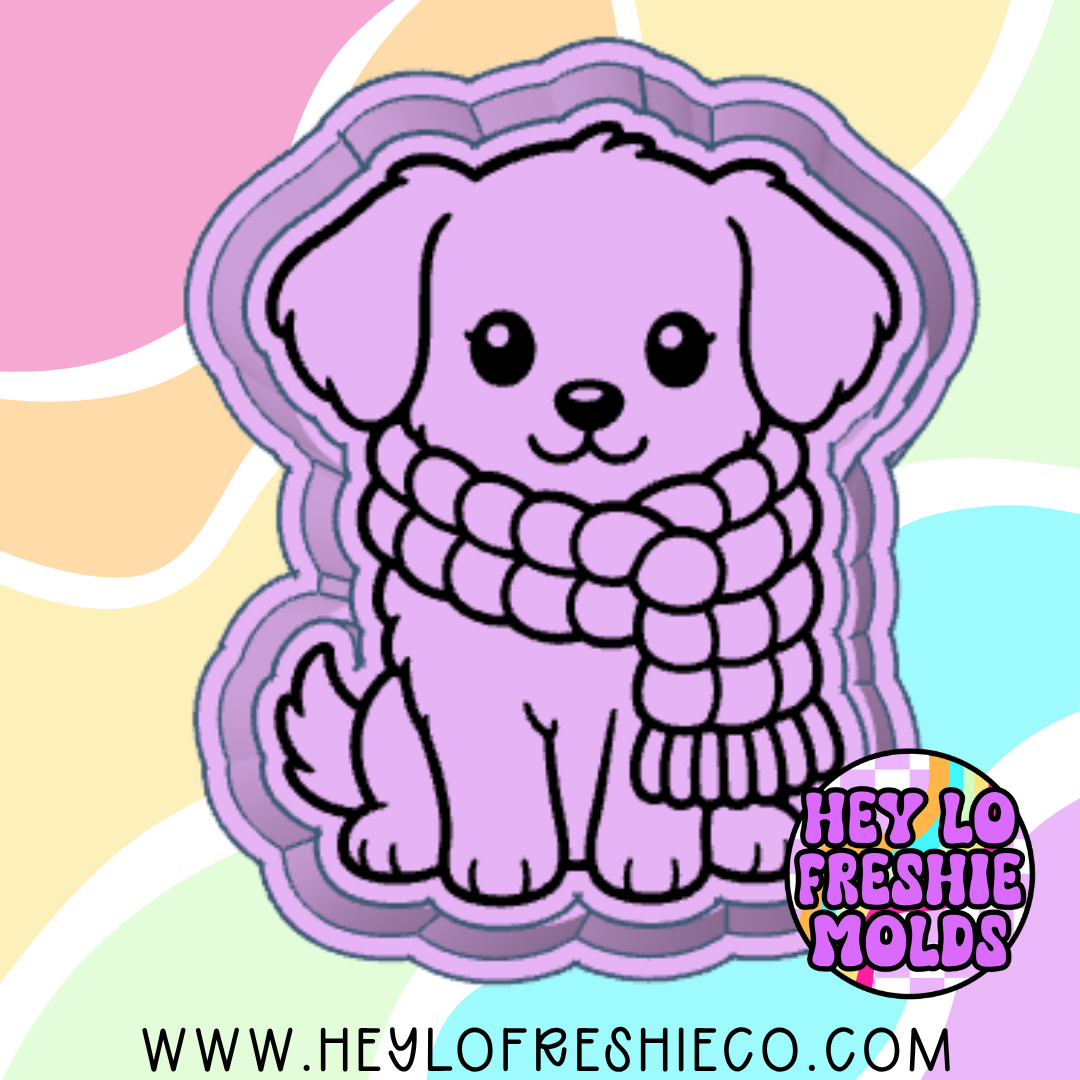 Dog In Scarf Silicone Mold