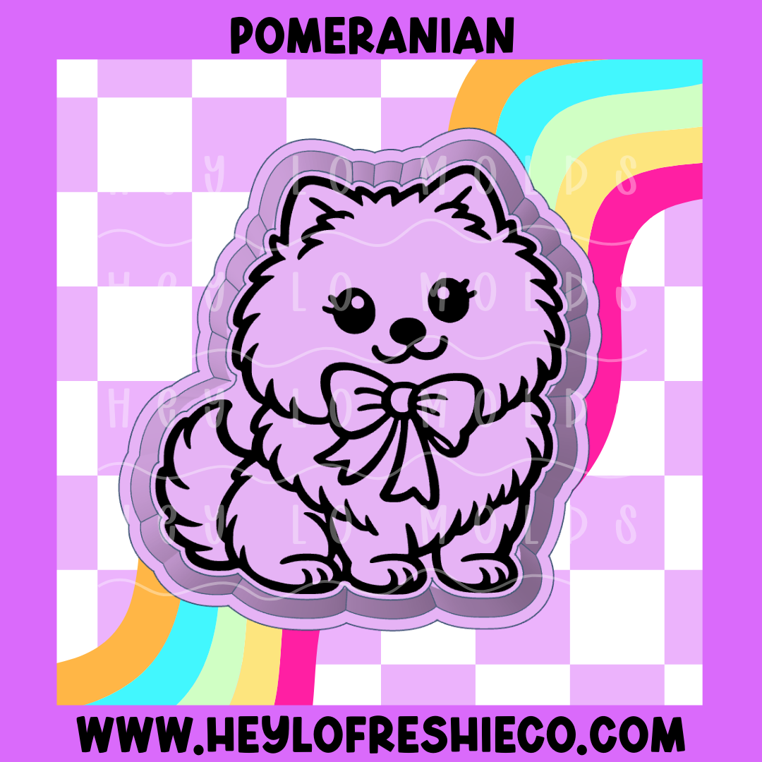 Pomeranian With Bow Silicone Mold
