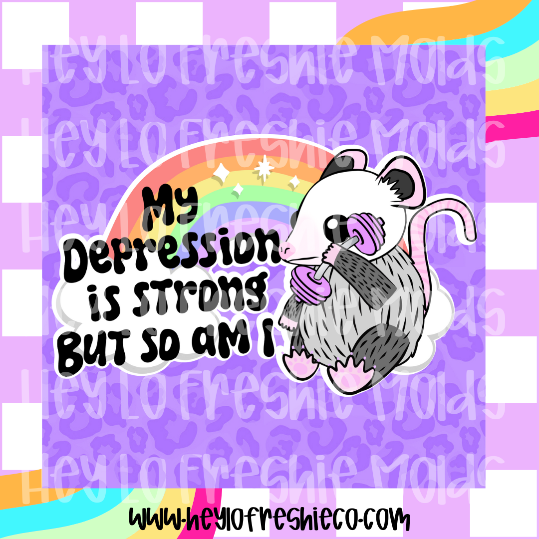 Square Cardstock | My Depression Is Strong