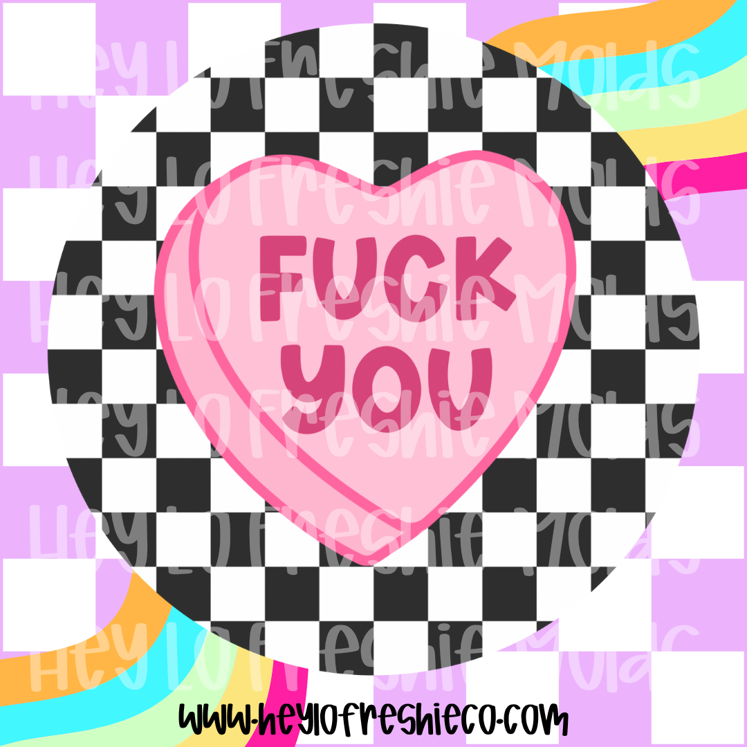 Round Cardstock | Fuck You Candy Heart