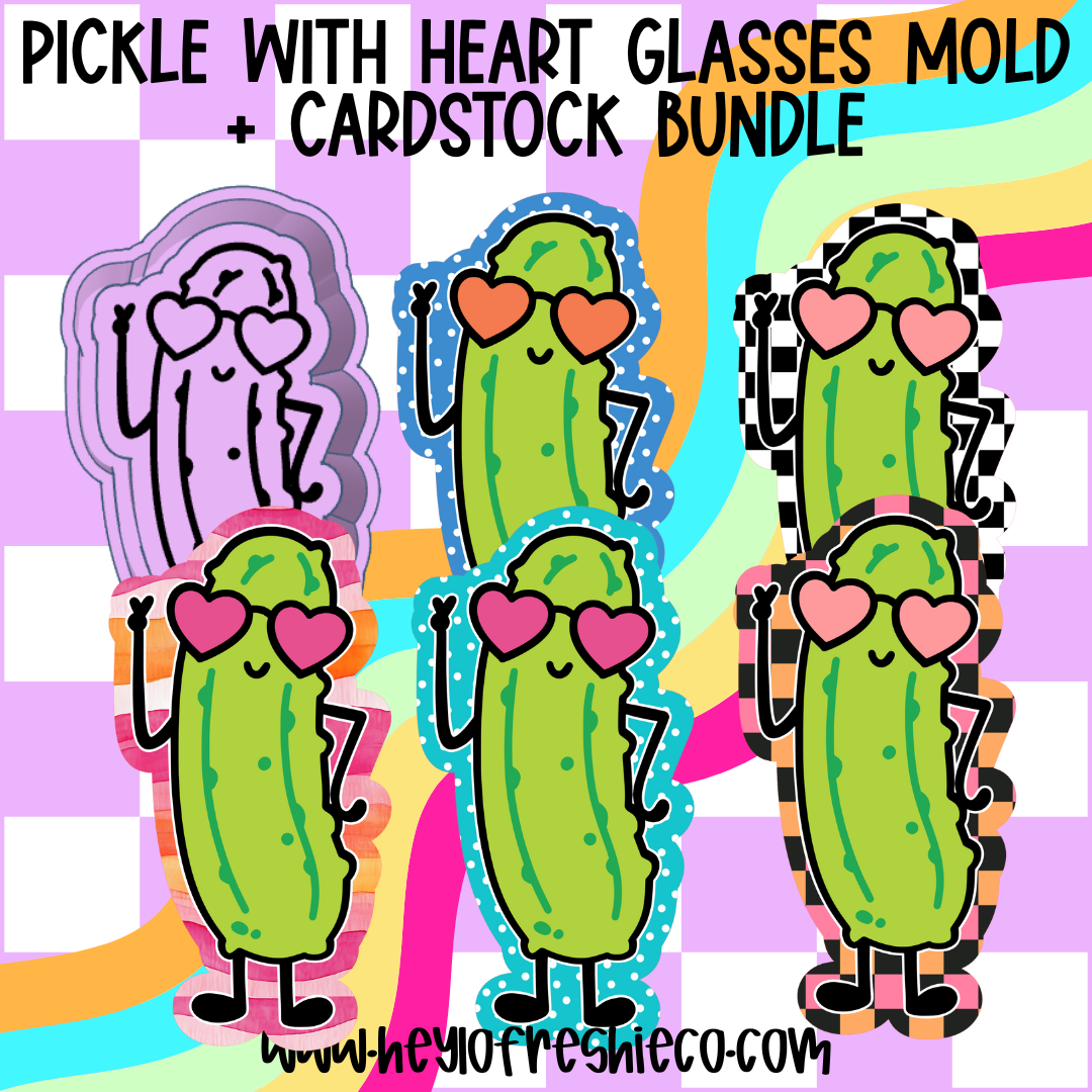 Mold & Cardstock Bundle: Pickle With Heart Glasses