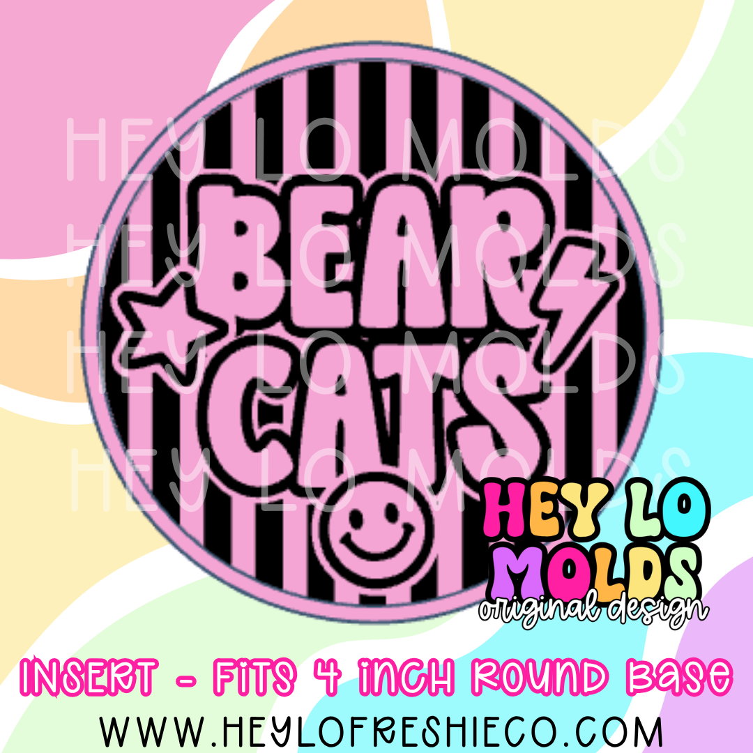 4 Inch Round Insert - Preppy Team Name: Bearcats