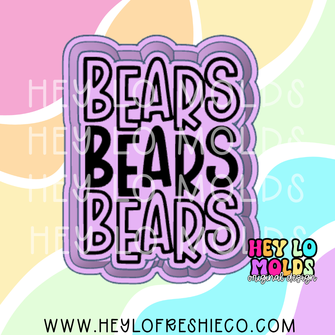Bears Stacked Team Name Silicone Mold