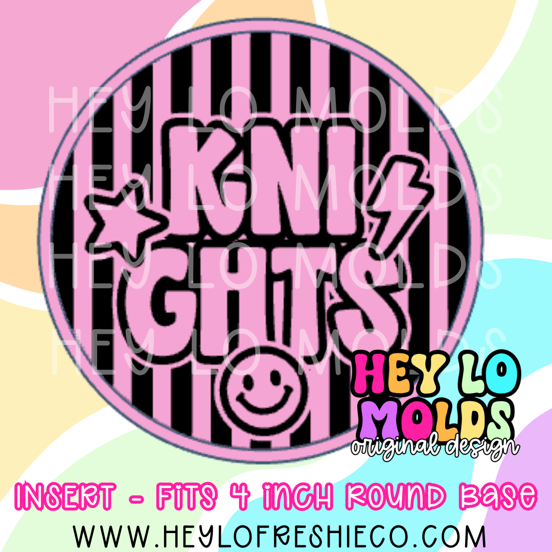 4 Inch Round Insert - Preppy Team Name: Knights