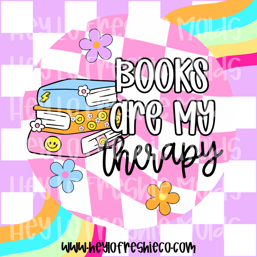 Round Cardstock | Books Are My Therapy