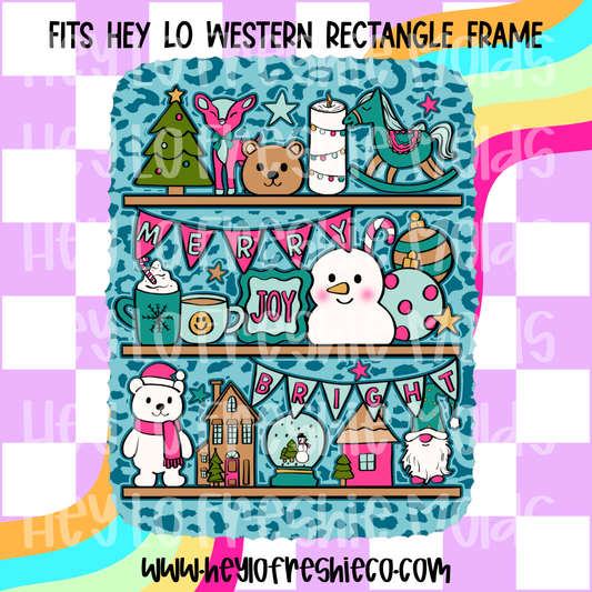 Pick Your Own Cardstock | Western Rectangle Christmas Bookshelf