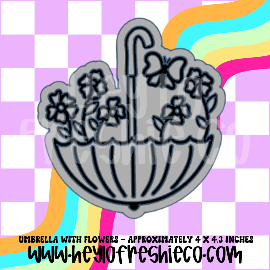 Umbrella With Flowers Silicone Mold