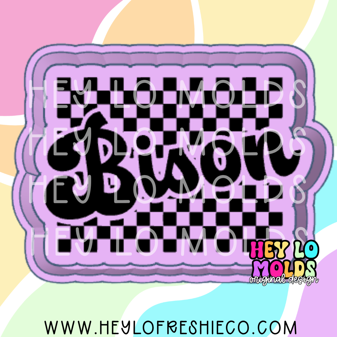 Bison Checkered Team Name Silicone Mold