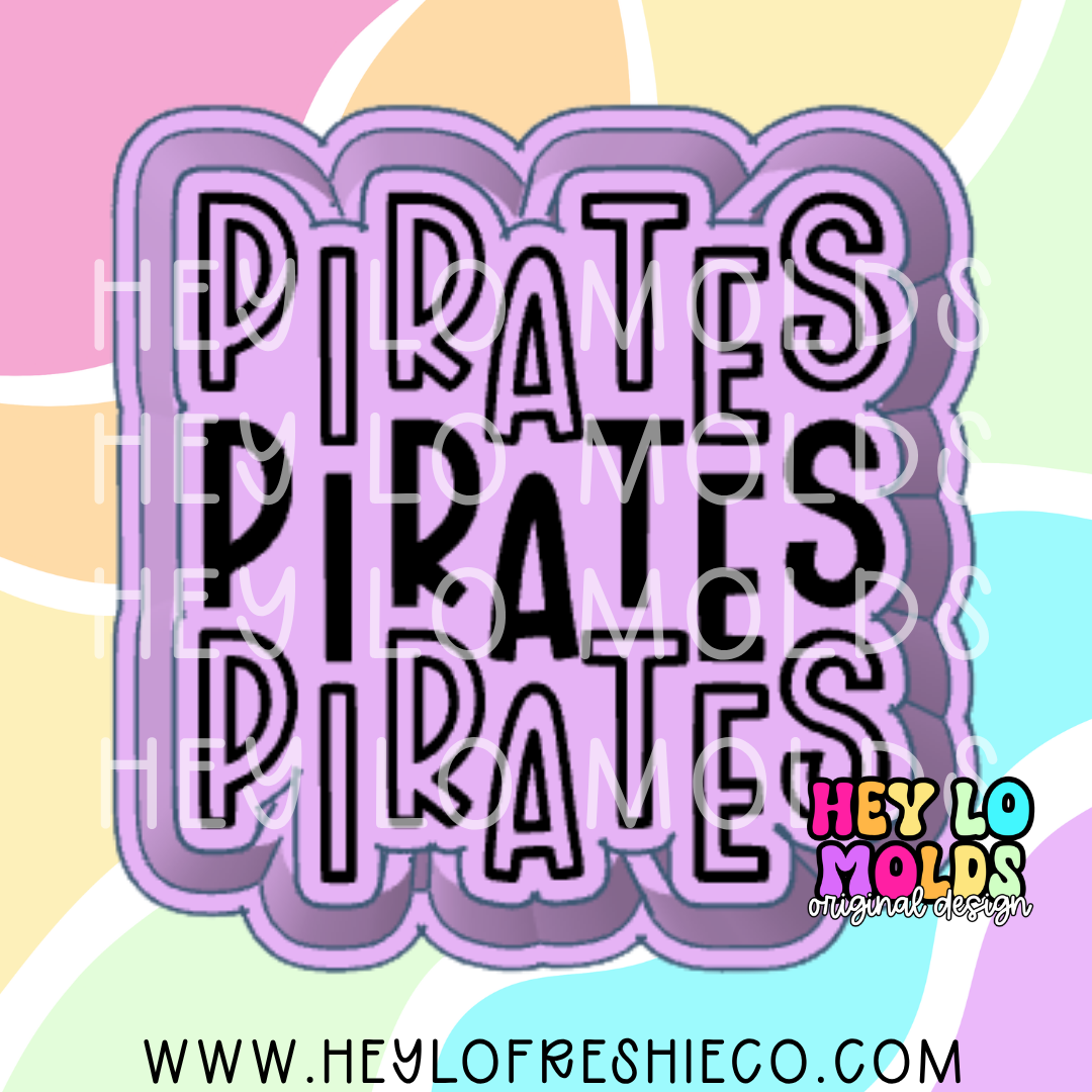 Pirates Stacked Team Name Silicone Mold