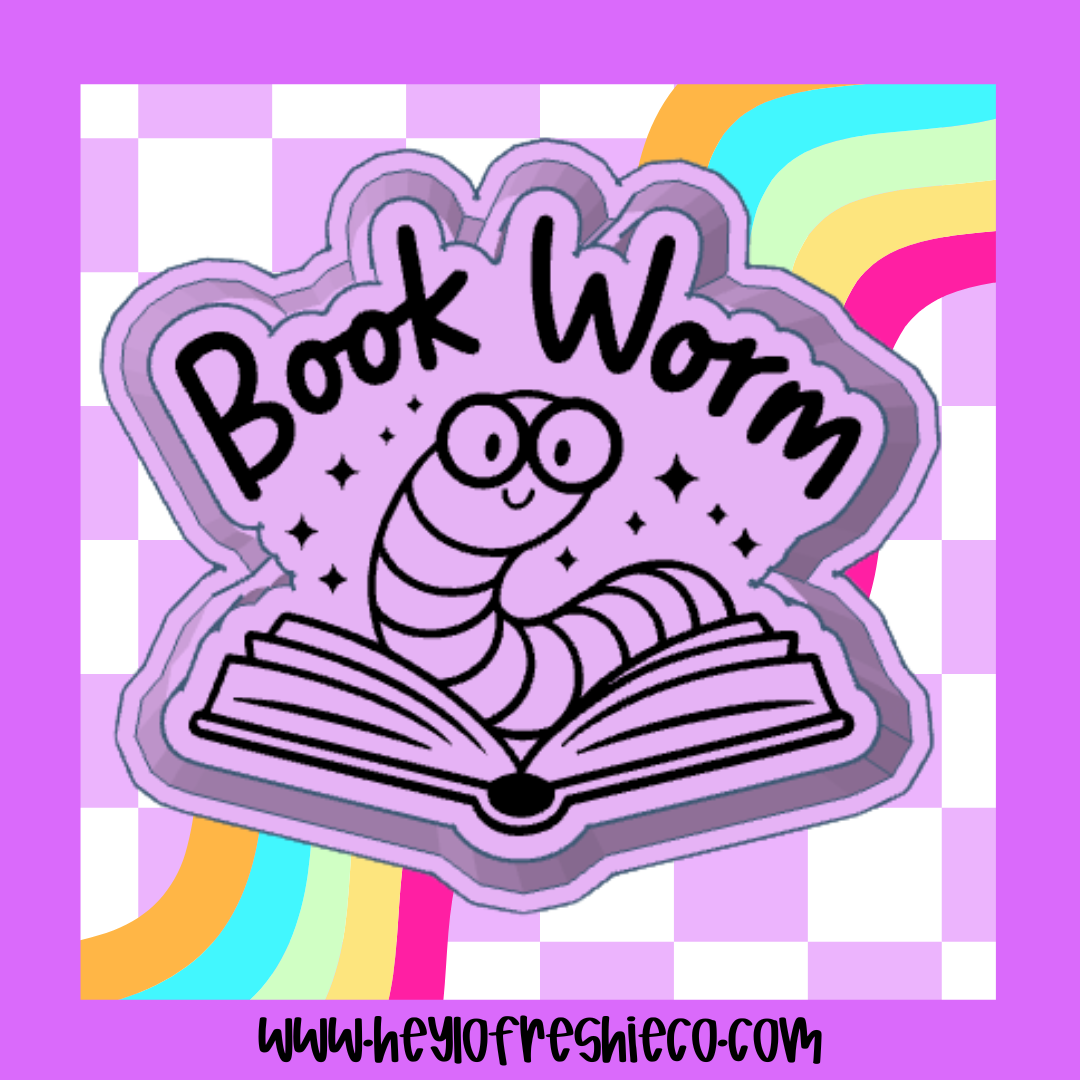Book Worm In Book Silicone Mold