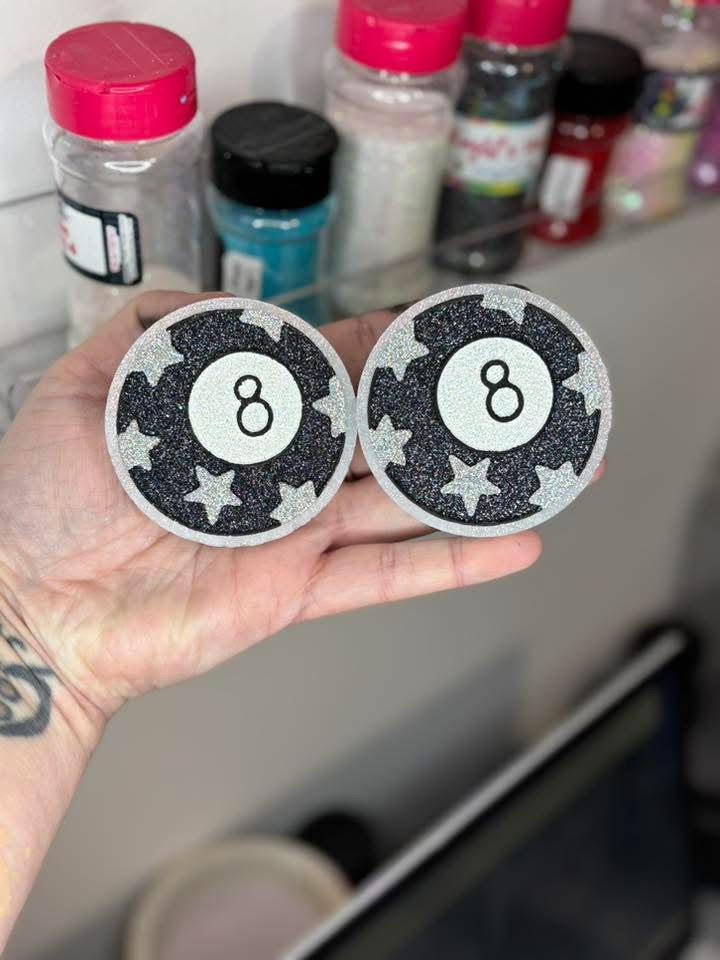8 Ball With Stars Vent Set Silicone Mold