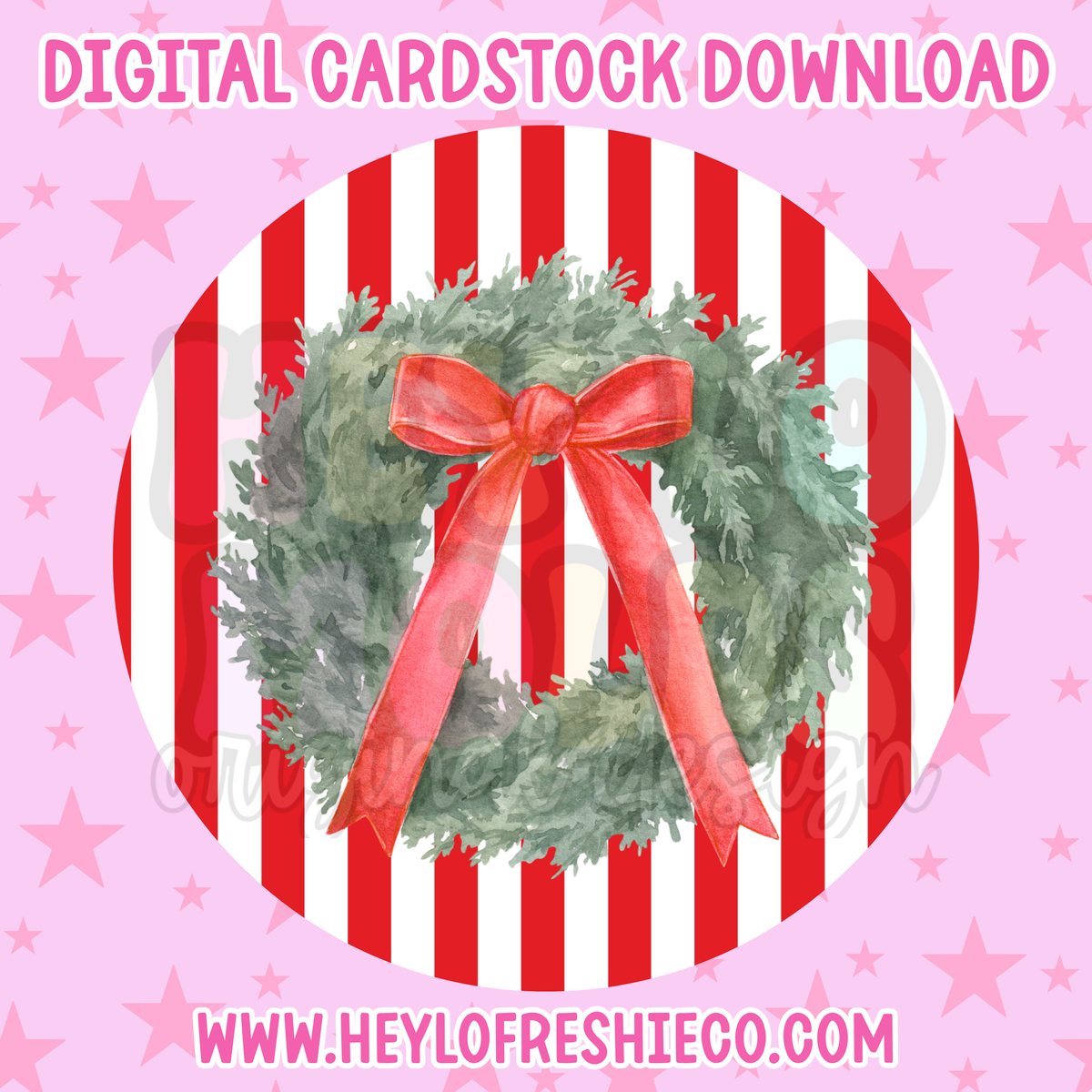 Digital Cardstock: Christmas Wreath