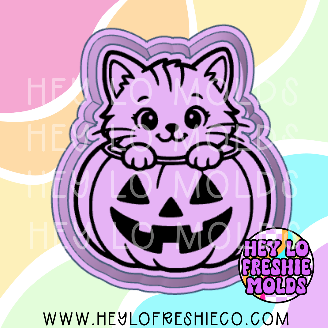 Cat In Pumpkin Silicone Mold