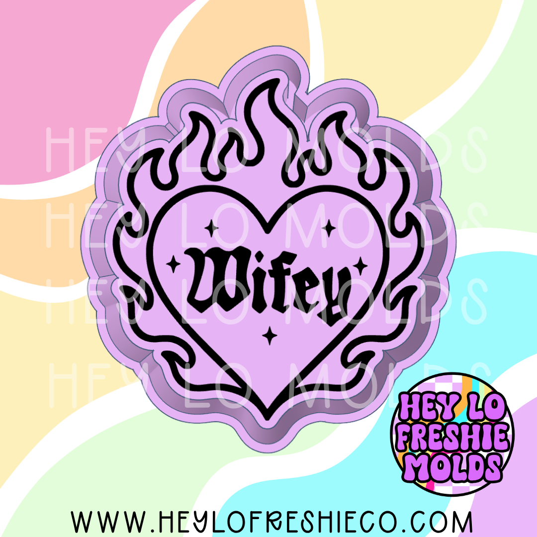 Wifey Flaming Heart Silicone Mold