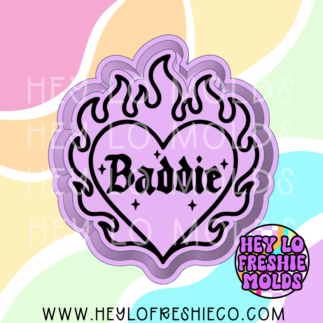 Baddie Flaming Heart Silicone Mold