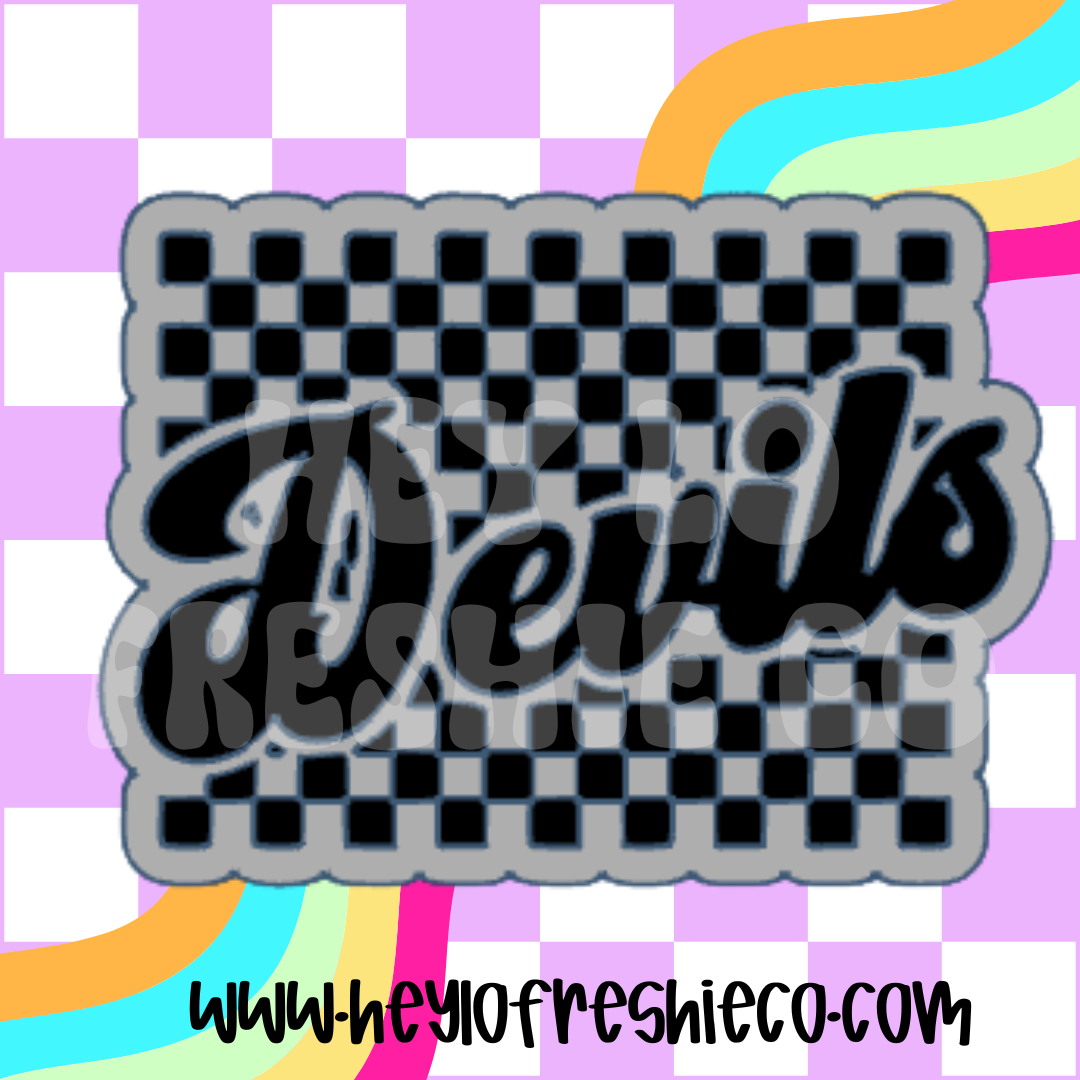 Checkered Team Name Silicone Mold