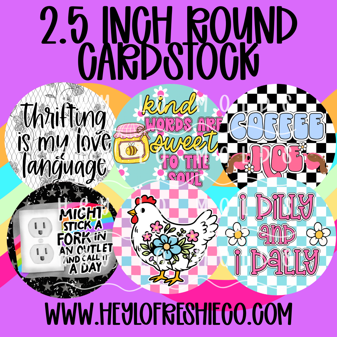 Cardstock Grab Bag | 2.5 Inch Round Cardstock