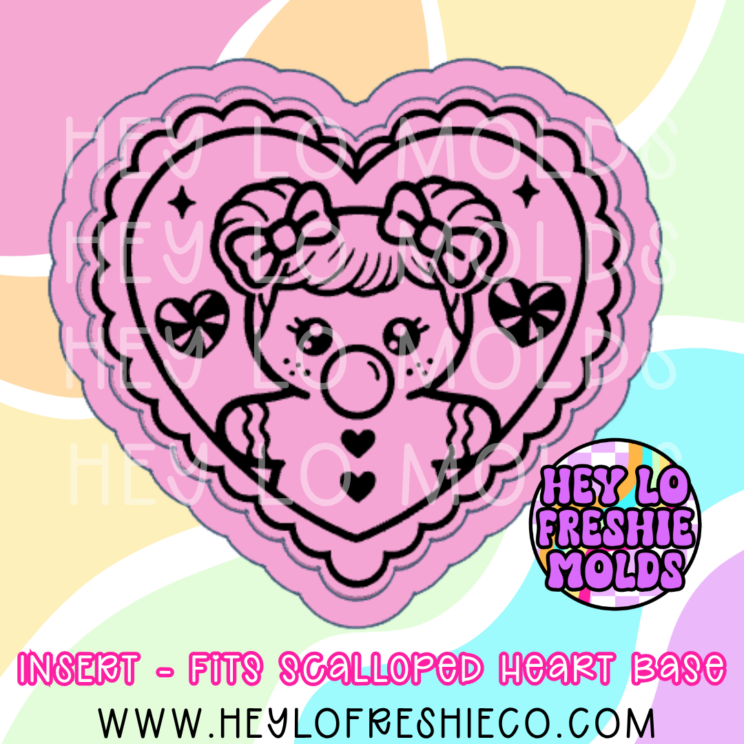 Scalloped Heart Insert - Gingerbread Girl