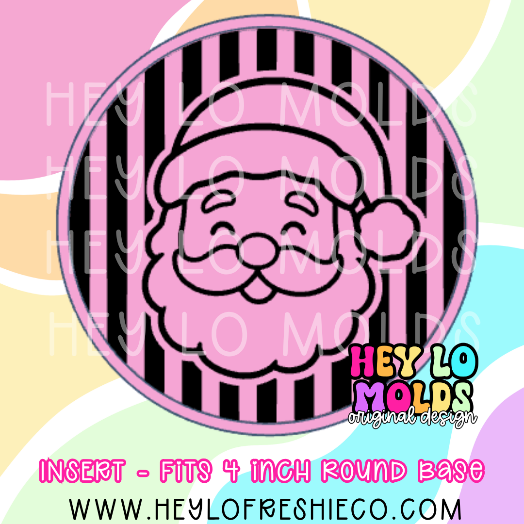 4 Inch Round Insert - Santa