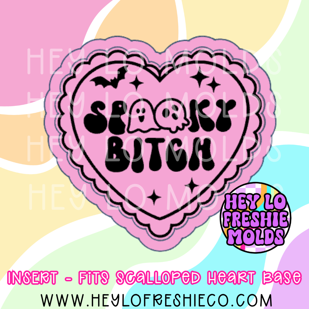 Scalloped Heart Insert - Spooky Bitch