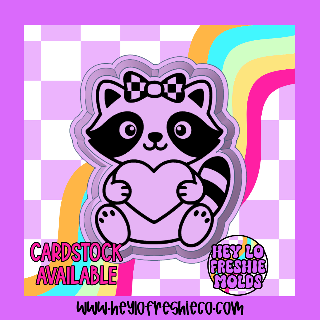 Raccoon With Heart Silicone Mold
