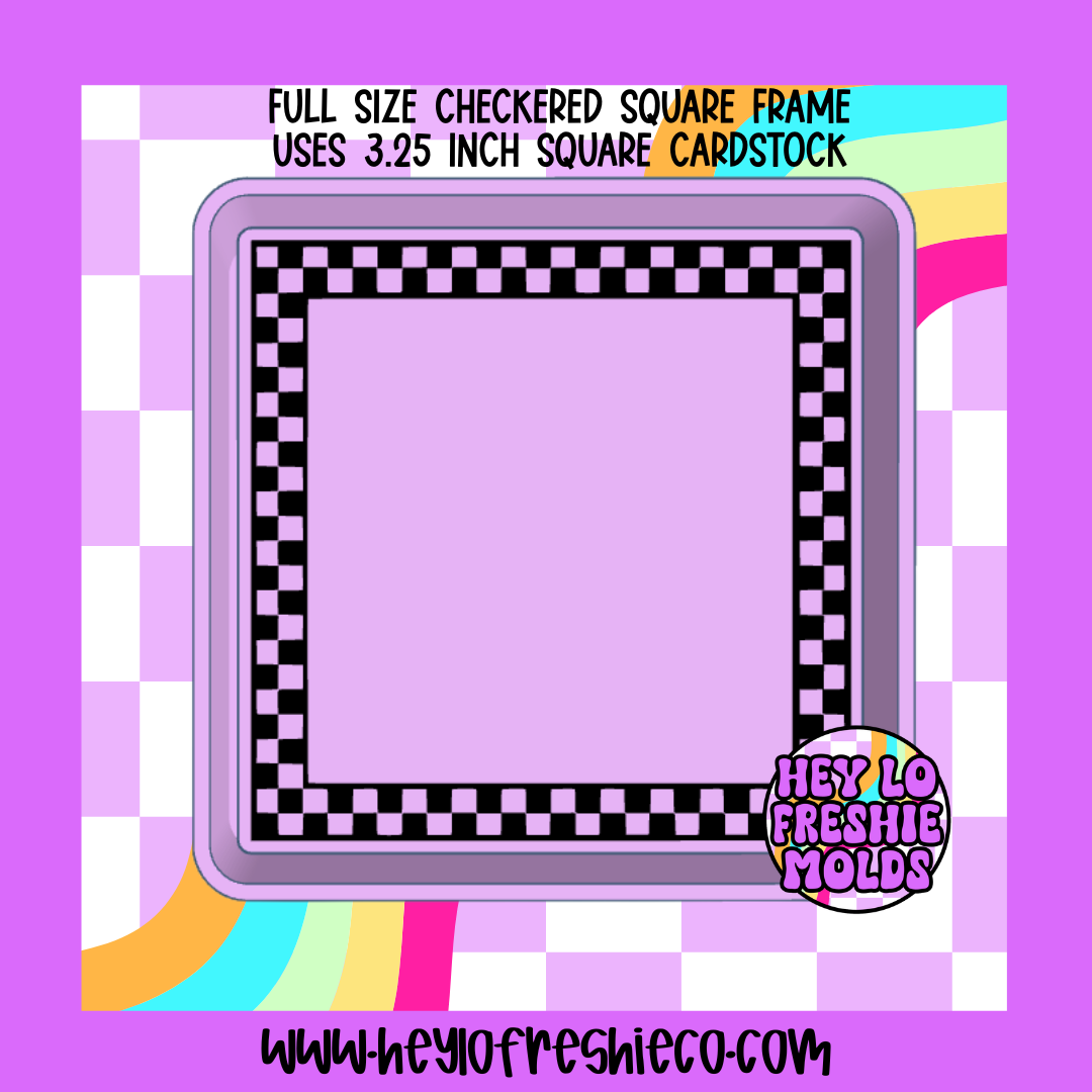 FULL SIZE Checkered Square Frame Silicone Mold