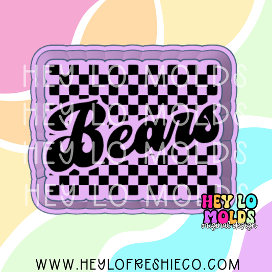 Bears Checkered Team Name Silicone Mold