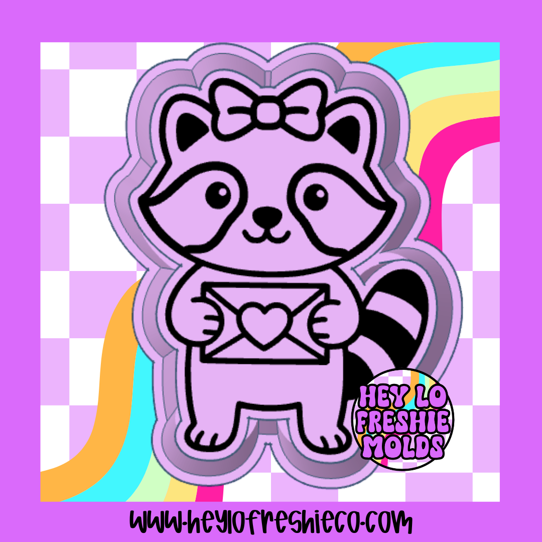 Love Letter Raccoon Silicone Mold