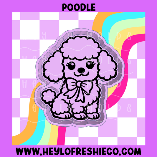 Poodle With Bow Silicone Mold