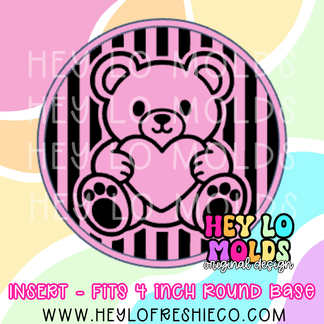 4 Inch Round Insert - Teddy Bear