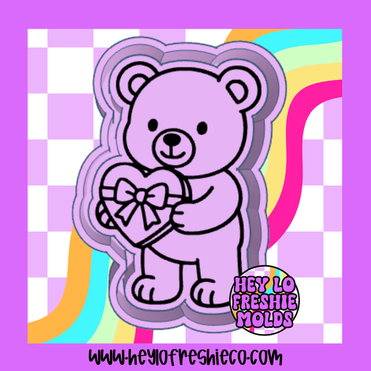 Bear With Chocolate Box Silicone Mold