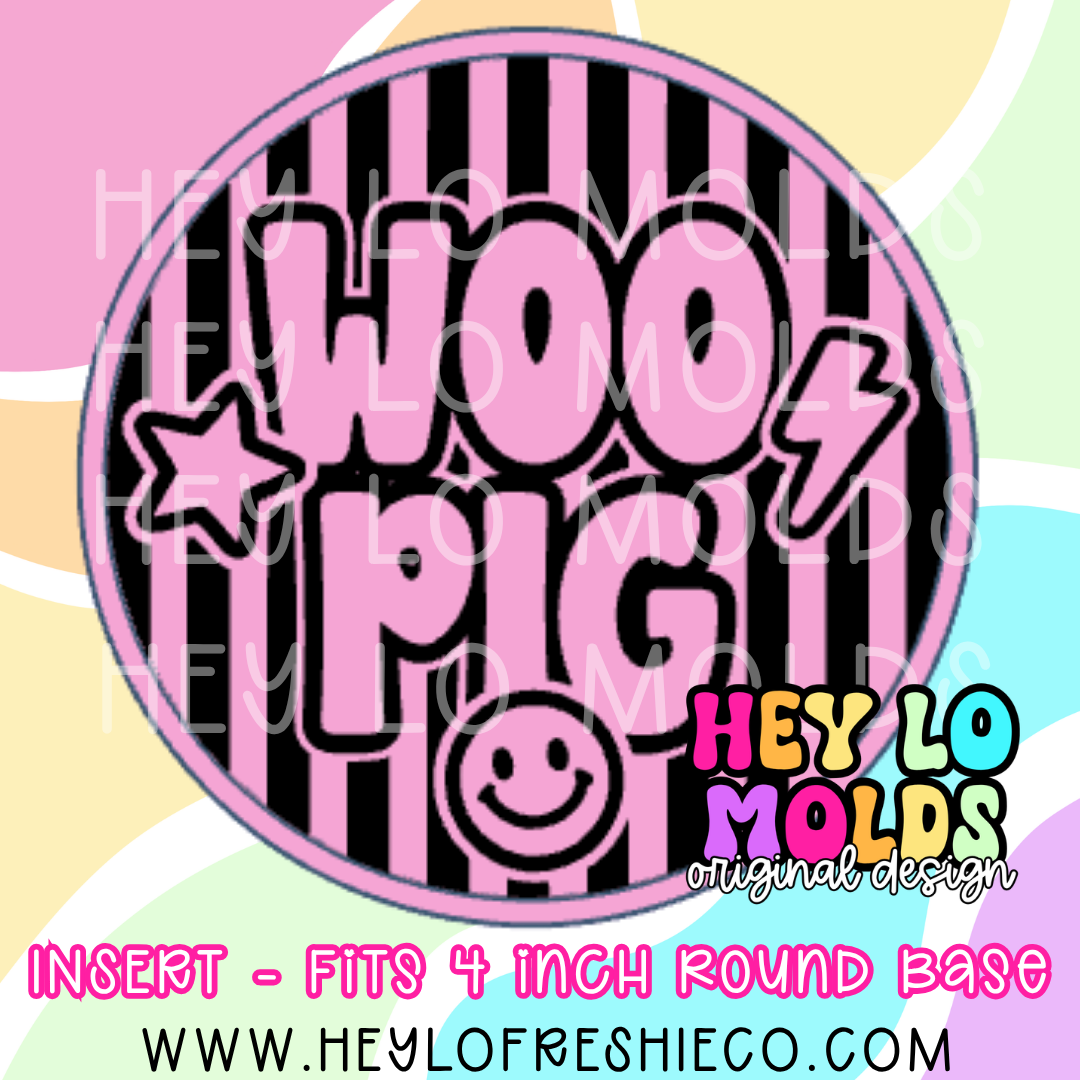 4 Inch Round Insert - Preppy Team Name: Woo Pig