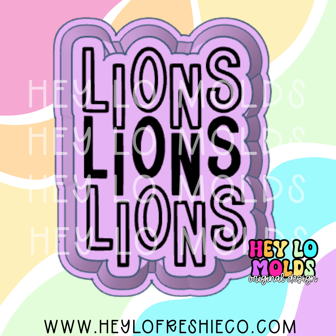 Lions Stacked Team Name Silicone Mold