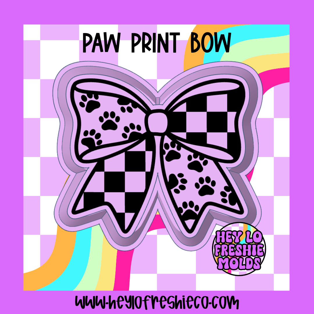 Paw Print Bow Silicone Mold
