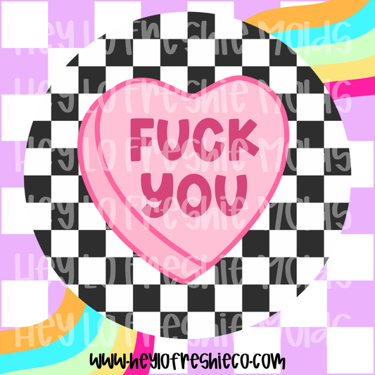 Round Cardstock | Fuck You Candy Heart