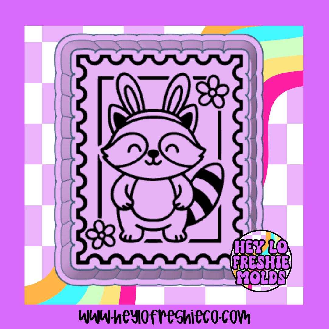 Easter Bunny Raccoon Stamp Silicone Mold