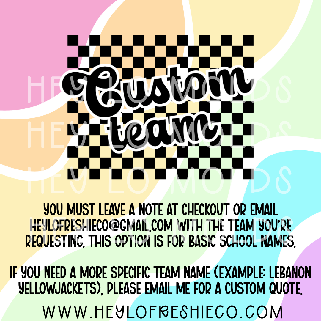 *Custom* Checkered Team Name Silicone Mold