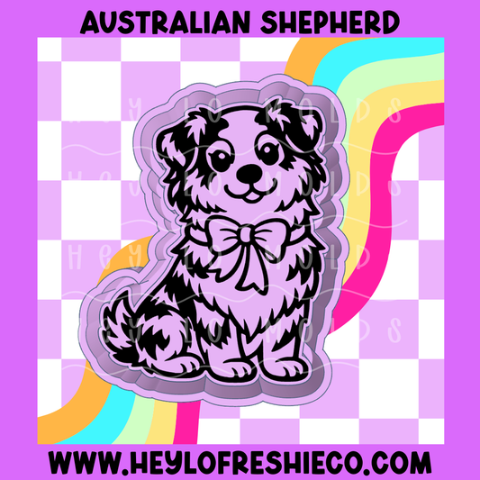 Australian Shepherd With Bow Silicone Mold