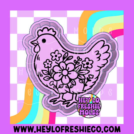 Floral Chicken Silicone Mold