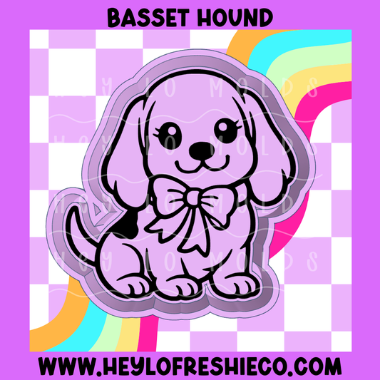 Basset Hound With Bow Silicone Mold