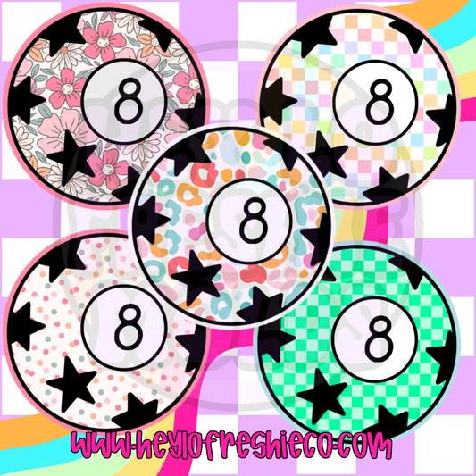 8 Ball With Stars Cardstock Grab Bag