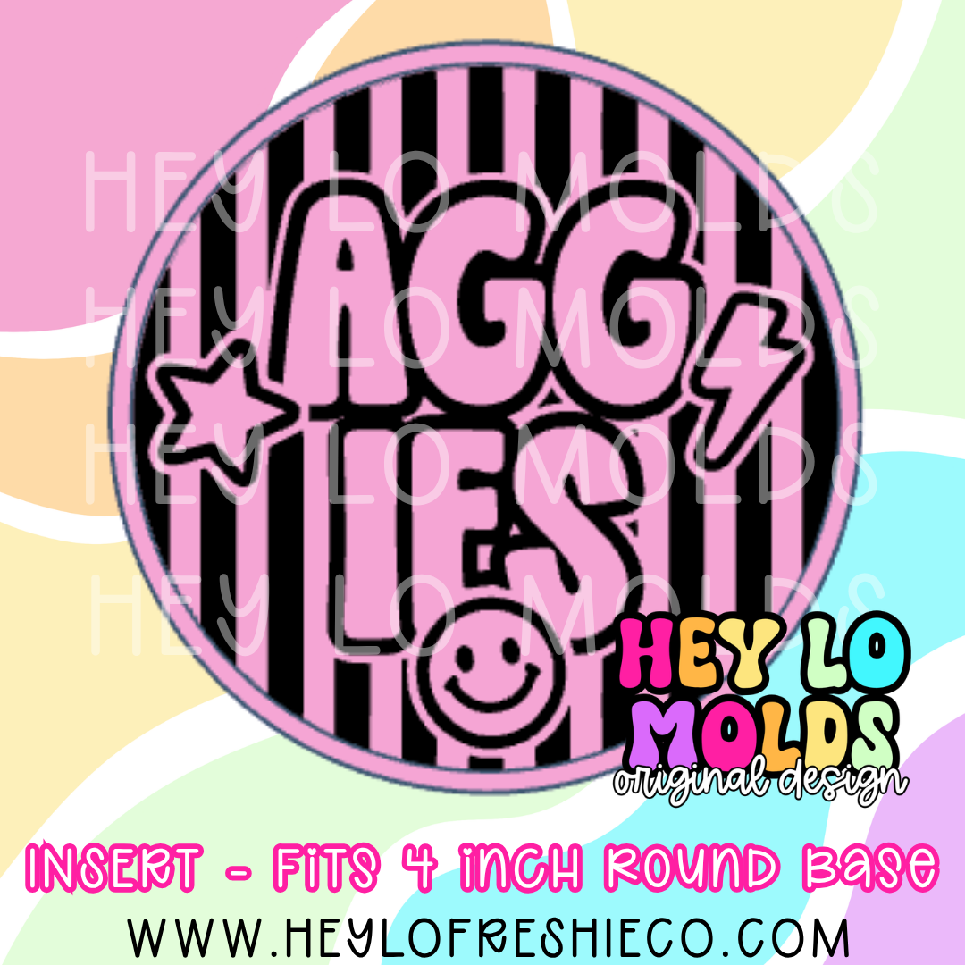 4 Inch Round Insert - Preppy Team Name: Aggies