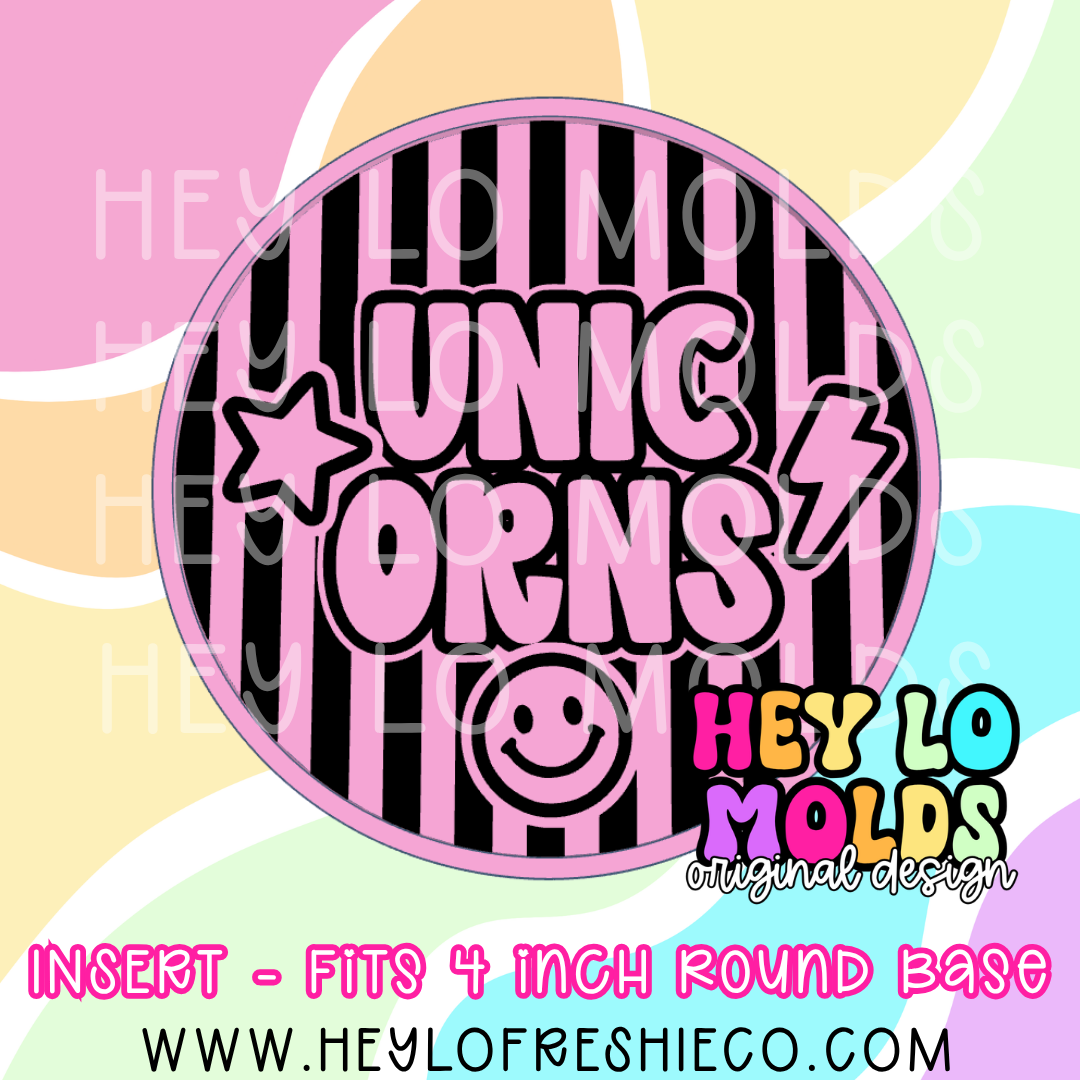 4 Inch Round Insert - Preppy Team Name: Unicorns