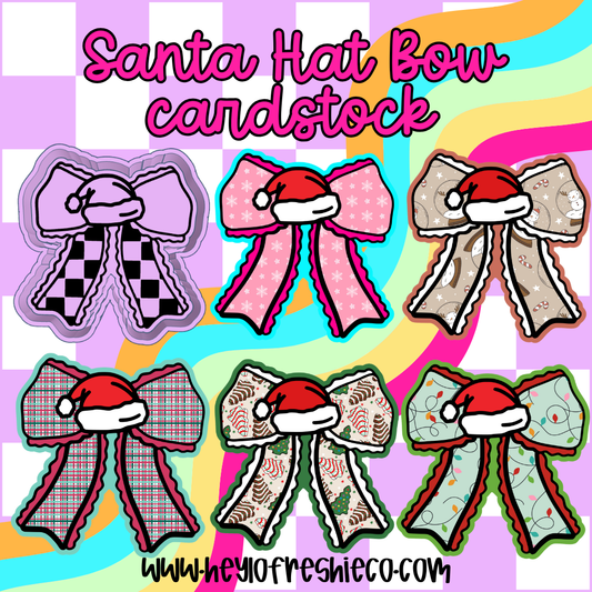 Santa Hat Bow Cardstock Grab Bag | 10 Count