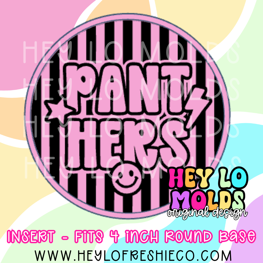 4 Inch Round Insert - Preppy Team Name: Panthers