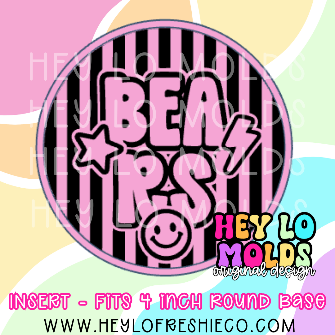 4 Inch Round Insert - Preppy Team Name: Bears